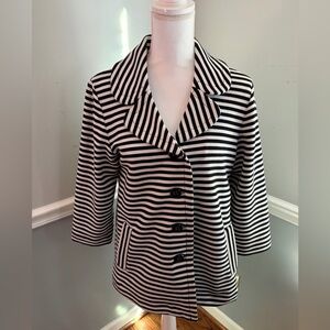 Pendleton Black White Striped Swing Jacket Blazer Medium